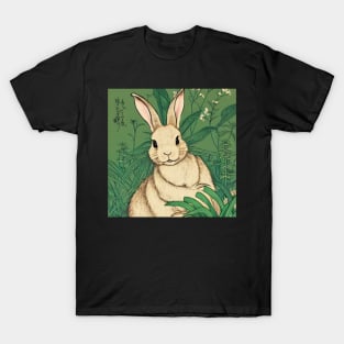 Cute White Fluffy Bunny Plant Nature Lover T-Shirt